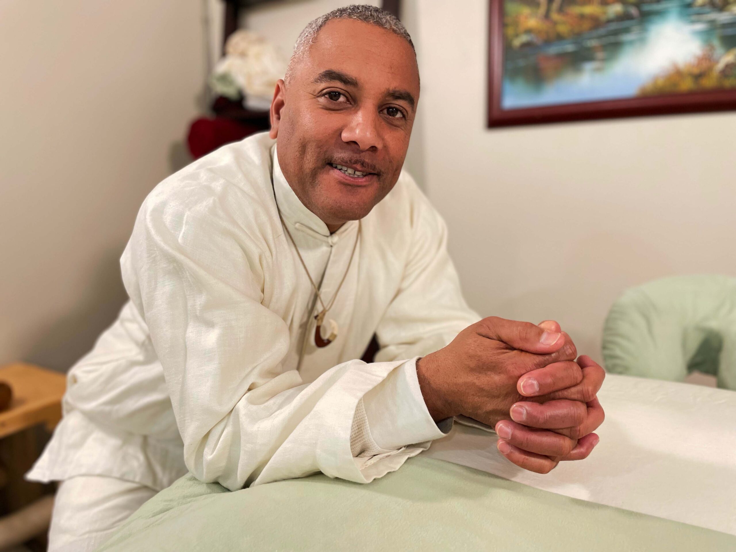 Christopher D. Riddick in treatment room | About us and mission of San Luis Valley Therapeutic Massage LLC